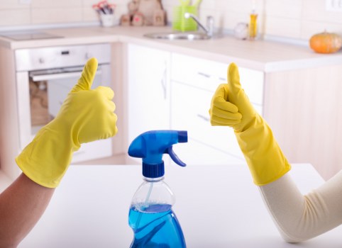 Cleaners in Balham working carefully in a modern living space