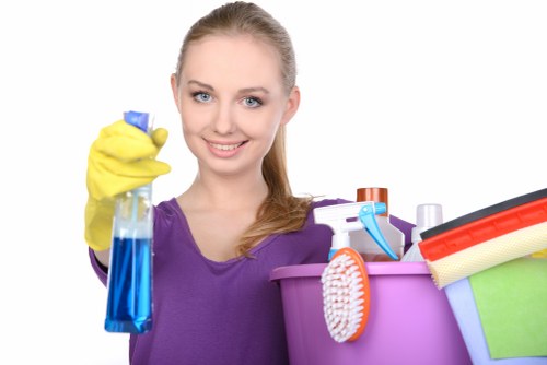 Charity donation items being prepared for reuse from cleaning operations